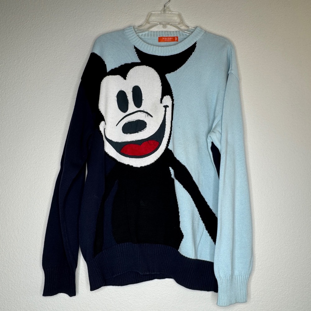 HISTORY ICEBERG Vtg‎ Mickey Mouse Cotton Sweater Italy Y2K Streetwear Disney